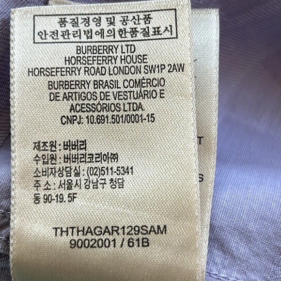 Burberry Brit Light Purple Button Front Shirt w Subtle Plaid Design Size Large - Picture 11 of 13